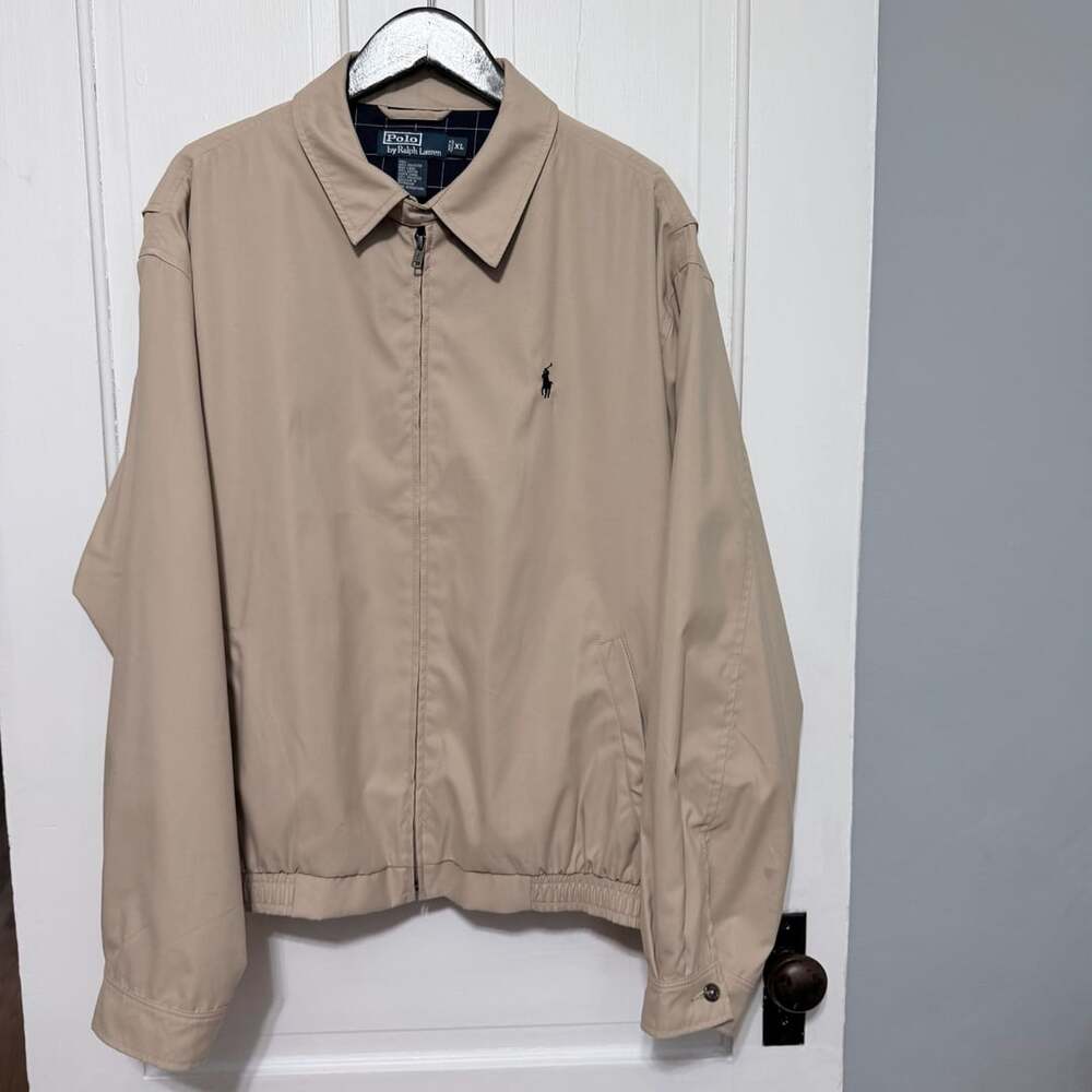 Polo Ralph Lauren Mens Beige Tan Khaki Bayport Poplin Bomber Jacket XL